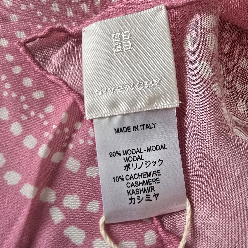 Givenchy Logo Print Pink Scarf - Picture 5 of 6